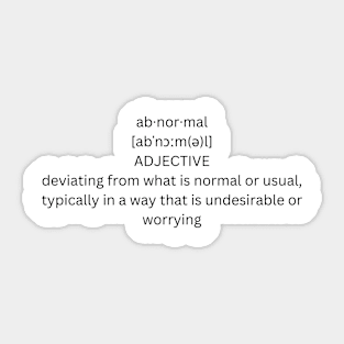 abnormal definition Sticker